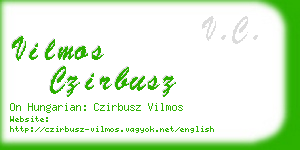 vilmos czirbusz business card